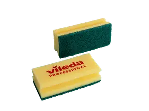 Губка Vileda желтая с зеленым абразивом 70х150х45 мм (артикул производителя 101397)