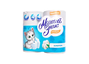 Туалетная бумага Мягкий знак Comfort 2 слойная белая в упаковке 4 рулона (артикул производителя С73)