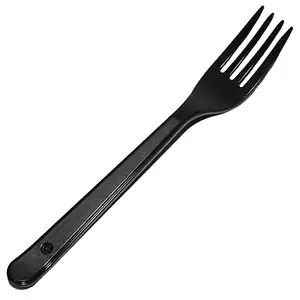 Вилка одноразовая пластиковая черная 18 см