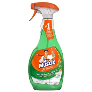 Средство для мытья стекол и зеркал Мистер Мускул зеленый 0,5 л с распылителем арт.366430/316474