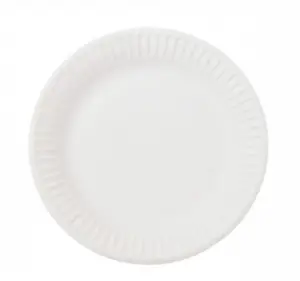 Тарелка бумажная d23см белая мелованная