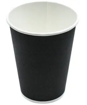Стакан одноразовый бумажный черный 300мл 1-сл