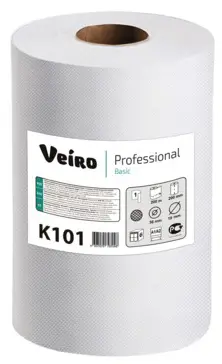 Полотенца бум.рул. VEIRO Professional Basic 1-сл светло-серые 180 м (артиикул производителя K101)