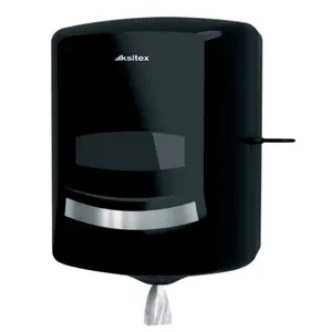 Диспенсер Ksitex для рулонных полотенец с центральной вытяжкой пластиковый черный ТН-8030В