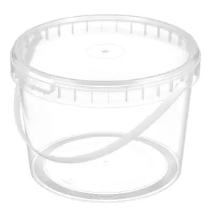 Контейнер пластиковый круглый с крышкой и ручкой  d170 мм, 2000 мл прозрачный