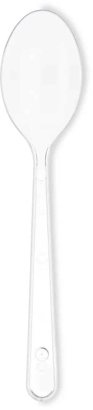 Ложка одноразовая столовая пластиковая прозрачная 18 см