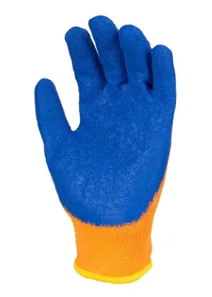 Перчатки трикотажные с рифлёным латексным покрытием утеплённые