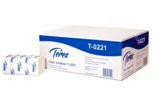 Бумажные полотенца листовые ТЕРЕС Комфорт ЭКО V сложения 2 слойные белые  200 листов (артикул производителя Т-0221)