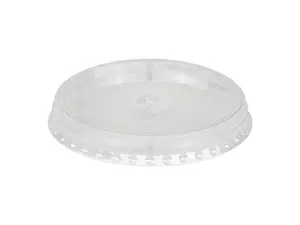 Крышка для стакана d95мм плоская с отверстием прозрачная ПЭТ 