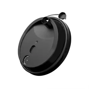 Крышка для стакана 80 мм пластиковая черная матовая с заглушкой 