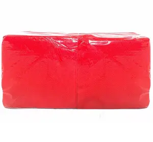 Салфетки бумажные красные 33х33 однослойные 300шт