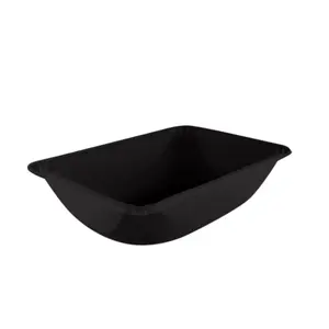 Контейнер под запайку пластиковый прямоугольный 187х137х36 мм, 580 мл черный Алькор