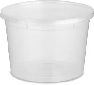Контейнер пластиковый круглый  d112 мм, 500 мл прозрачный с крышкой