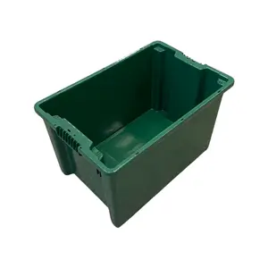 Ящик полиэтилен сплошной 600*400*350 мм зеленый с ручками (артикул производителя 603)