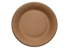 Тарелка бумажная круглая d18см крафт картон 