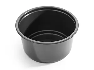 Контейнер пластиковый круглый d127 мм, 500мл мл черный Стиролпласт