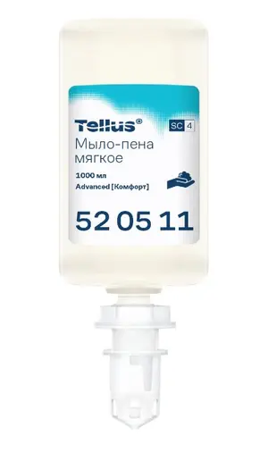 Мыло-пена для рук картридж Tellus Комфорт S4 мягкое 1 л (артикул производителя 520511)