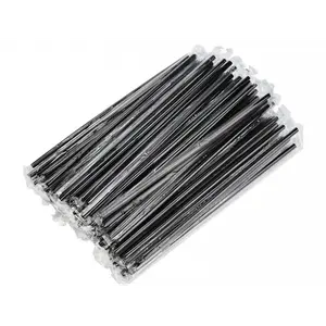 Трубочки для коктейля с изгибом в инд. п/э упак. Черные 6х240мм (500шт/уп)