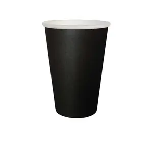 Стакан бумажный 450мл 1-сл черный d90мм 