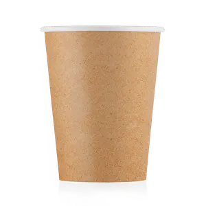 Стакан бумажный 450мл 1-сл крафт/белый d90мм 