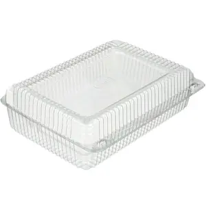 Контейнер ракушка пластиковый прямоугольный 262х190х90 мм,  прозрачный 