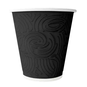 Стакан одноразовый бумажный черный IMPRESSO Лабиринт 300мл 2-сл