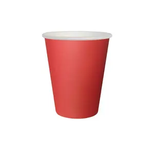 Стакан бумажный 350мл 1-сл красный d90мм 
