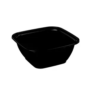 Контейнер пластиковый квадратный 126х126х51 мм, 375 мл черный 
