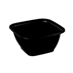 Контейнер пластиковый квадратный 126х126х60 мм, 500 мл черный 