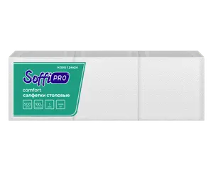 Салфетки бумажные SoffiPRO 24х24 1 слойные белые (500шт) (артикул производителя 10901463)