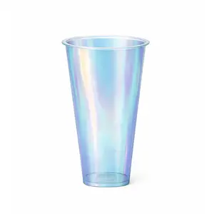 Стакан одноразовый пластиковый 500мл Bubble Cup с квадртаным дном глянец перламутр