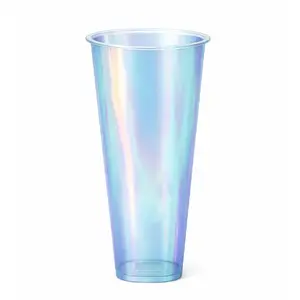 Стакан одноразовый пластиковый 650мл Bubble Cup с квадртаным дном глянец перламутр