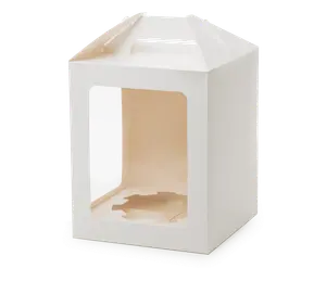 Упаковка с ложементом для куличей и тортов белая 180х180х220мм