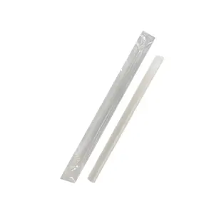 Трубочки для коктейля без изгиба с косым срезом в инд.п/э.упак прозрачные 12х190мм (250шт/уп) 