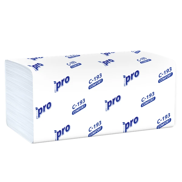 Бумажные полотенца листовые PROtissue белые V сложения 1 слойные 250 листов (артикул производителя C193)