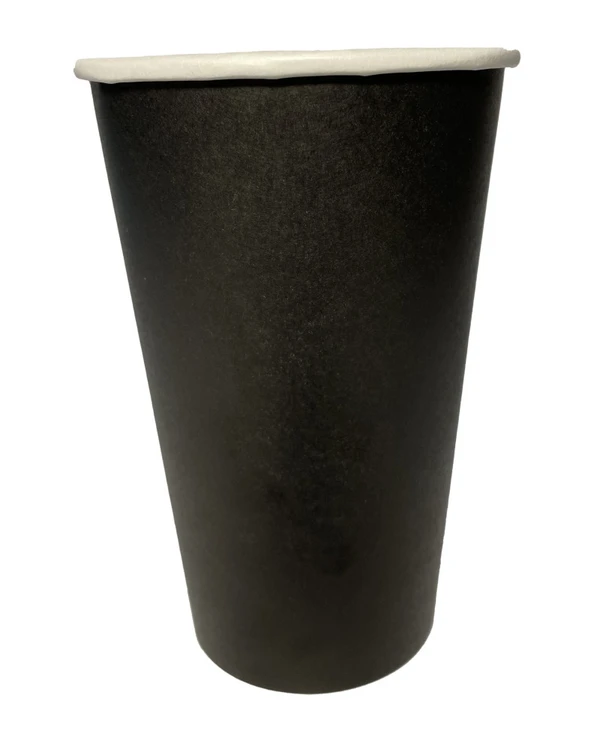 Стакан одноразовый бумажный черный 400мл 1-сл