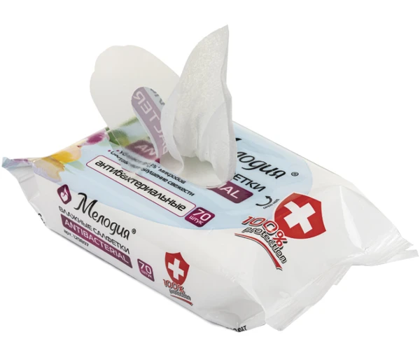 Салфетки влажные антибактериальные Мелодия 70 шт/уп