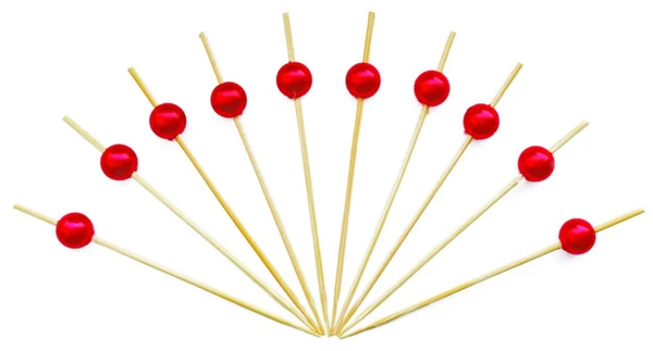 Пика "Жемчужина красная" бамбук, 9см (100 шт/уп), 1/40 