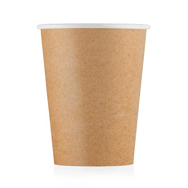 Стакан бумажный 250мл 1-сл крафт/белый d80мм 