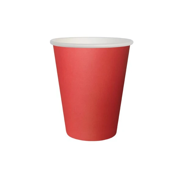 Стакан бумажный 350мл 1-сл красный d90мм 