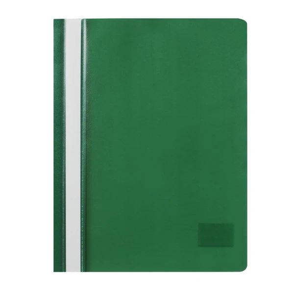 Папка-скоросшиватель пластиковый, А4 зеленый, с прозрачным верхом, 120 мкм