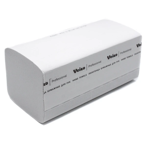 Бумажные полотенца листовые VEIRO Professional Comfort V сложения 2 слойные белые 200 листов (артикул производителя KV205)