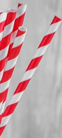 Трубочки для коктейля Леденец без изгиба бумажные 6х200мм красно-белые Ben Fatto (200шт/уп)