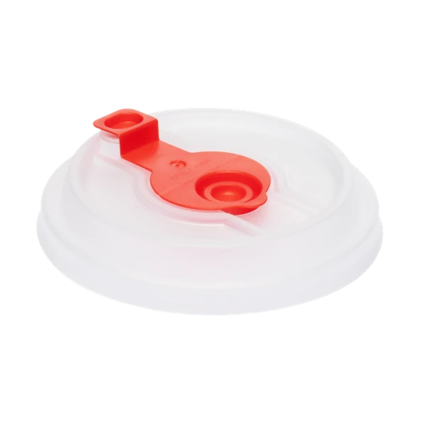 Крышка для стакана тип В (d90мм) (ПП) прозрачная/красная