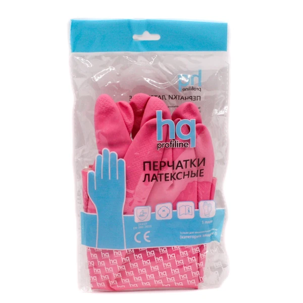 Перчатки резиновые HQ Profline M красные