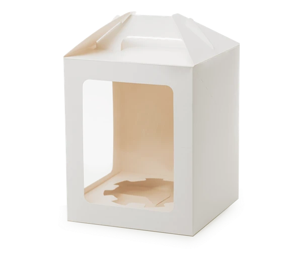 Упаковка с ложементом для куличей и тортов белая 180х180х220мм