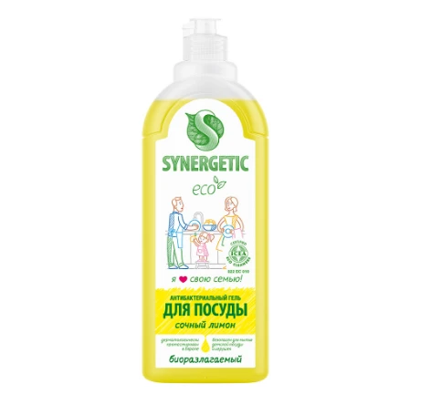 Средство для ручной мойки посуды СИНЕРГЕТИК Лимон 1 л (арт 103101)