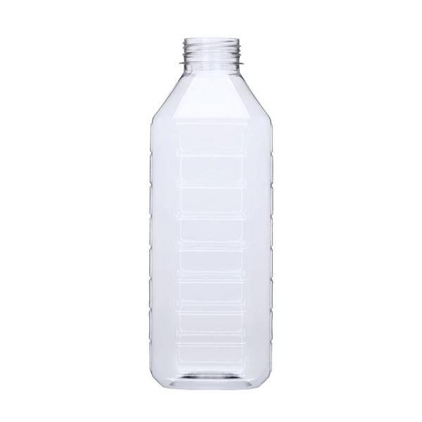 Бутылка ПЭТ 1л с ШИРОКИМ горлом квадр. прозрачная