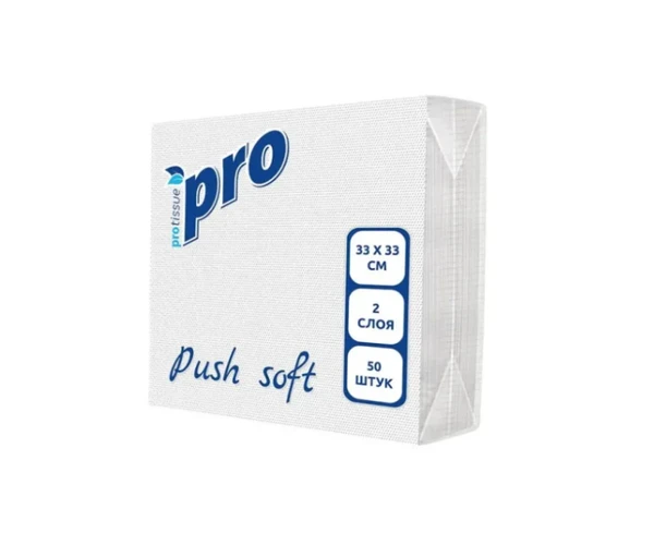 Салфетки бумажные 33х33 2 сл 1/4 сложение белые (50шт) арт. С477