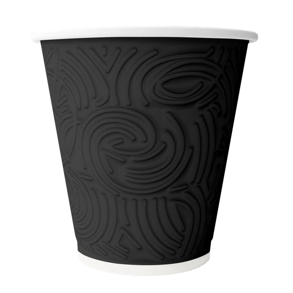 Стакан одноразовый бумажный черный IMPRESSO Лабиринт 300мл 2-сл